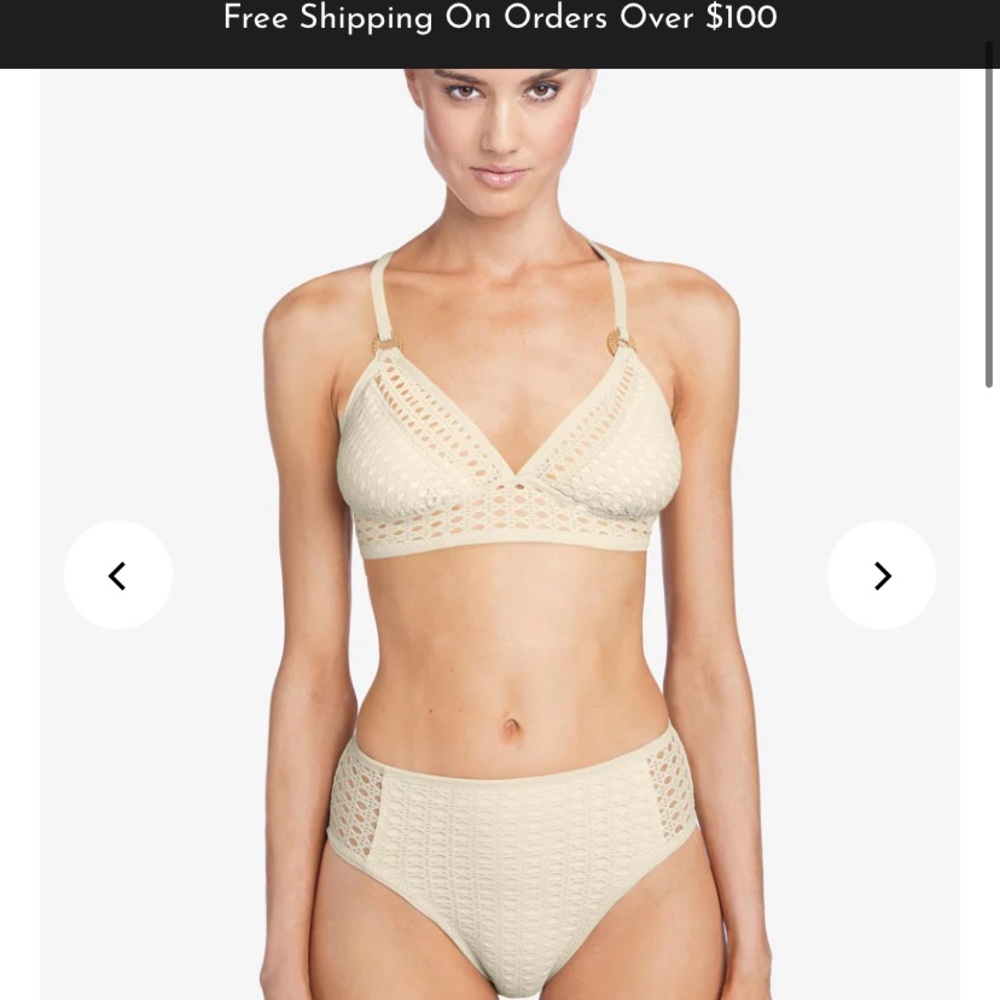 NWT Robin Piccone Marlow Swimsuit Set. Color: Ecru.